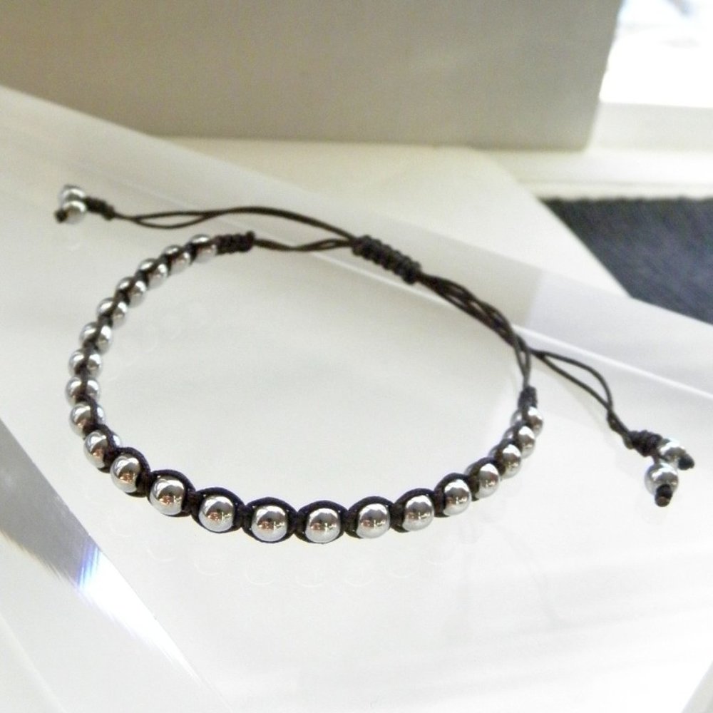 Men's hametite Stone hand knotted bracelet